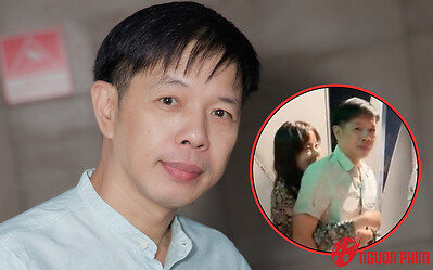 Bà xã Thái Hòa ôm chặt chồng tại rạp chiếu phim, để lộ nhan sắc gây sốc ở độ tuổi U40