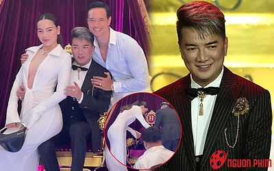 Kim Lý gặp sự cố ở sự kiện phim của Đàm Vĩnh Hưng, Hà Hồ nhanh chóng 'chữa cháy' cho chồng