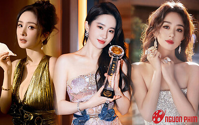 Lưu Diệc Phi tay trái cầm cúp Ảnh hậu, tay phải cầm cup Thị hậu đè bẹp cả Dương Mịch – Triệu Lệ Dĩnh