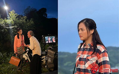 'My Sói' Thu Quỳnh mộc mạc trong hậu trường phim mới cùng Việt Anh